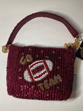 From India to You Go Team Beaded Shoulder Bag Crimson New with Tags NWT